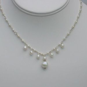 Handmade sterling silver freshwater pearl necklace